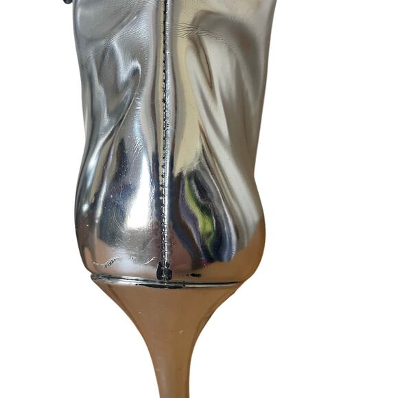 Kurt Geiger Carvela Silver Metallic Stiletto Boots Size 39/ US 8.5 - Picture 6 of 10